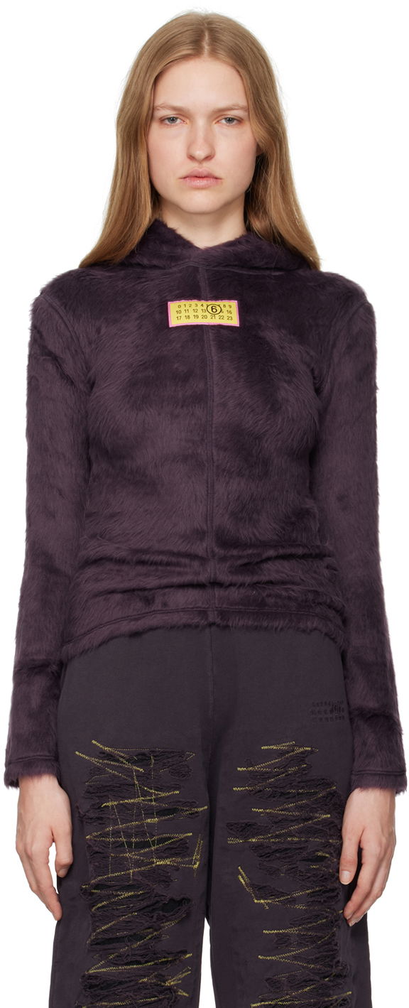 Суитчър Maison Margiela Furry Jersey Hoodie Лилаво | S62NH0033 M20045, 0
