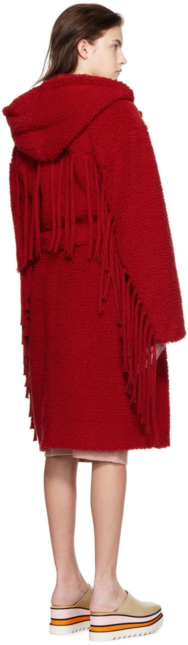 Палта Stella McCartney Stella McCartney Women's Hooded Teddy Coat Червено | 6800063AU606, 2