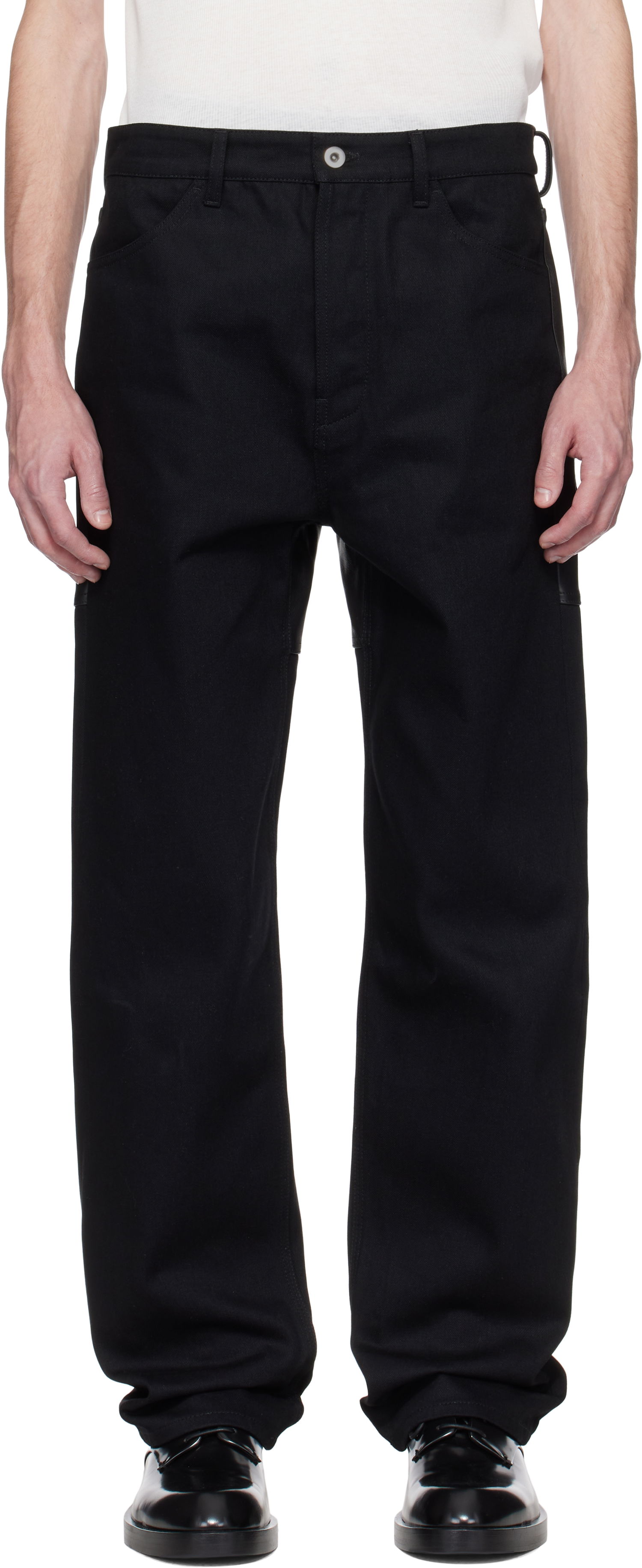 Карго панталони Jil Sander Jil Sander Leather Jeans Черно | J22KA0267_J46655, 0
