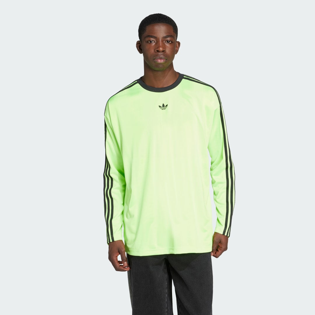 Тениска adidas Performance Adicolor Jacquard Long Sleeve Tee Зелено | JW5964, 0