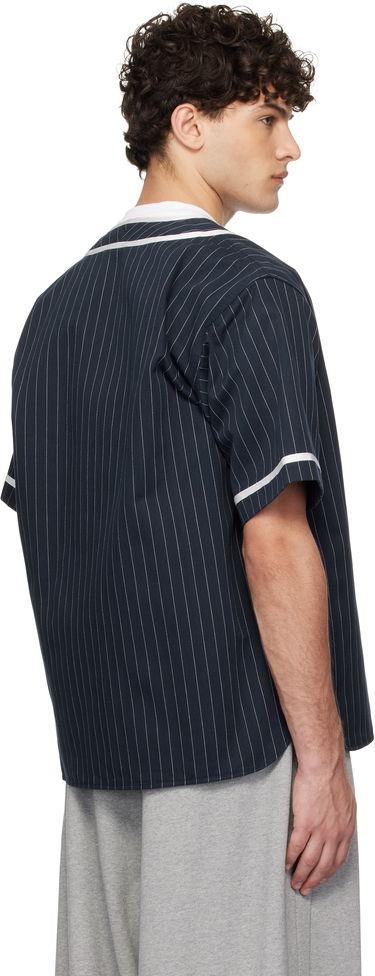 Фланелка BAPE Pinstripe Baseball Jersey Shirt Тъмно синьо | 001SRK801001M, 2