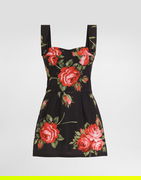 Rose Bouquet-print Cotton Dress