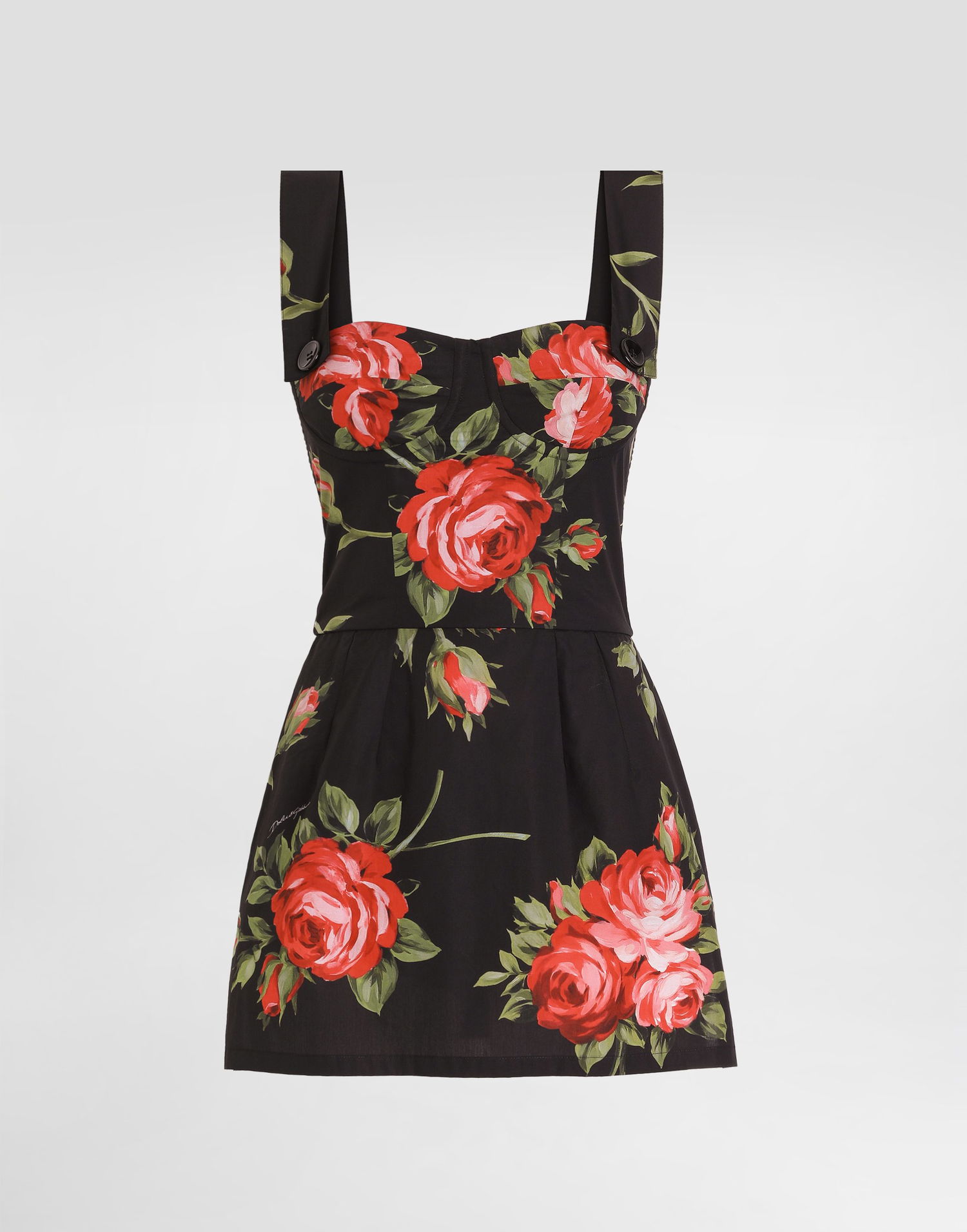 Pокля Dolce & Gabbana Rose Bouquet-print Cotton Dress Многоцветен | F7BB8THS5UTHN5ZN, 0