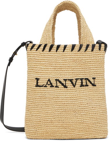 Голяма пазарска чанта LANVIN Lanvin Nano Raffia Tote Bag Бежово | LW-BGST01-RAF1-P25, 0