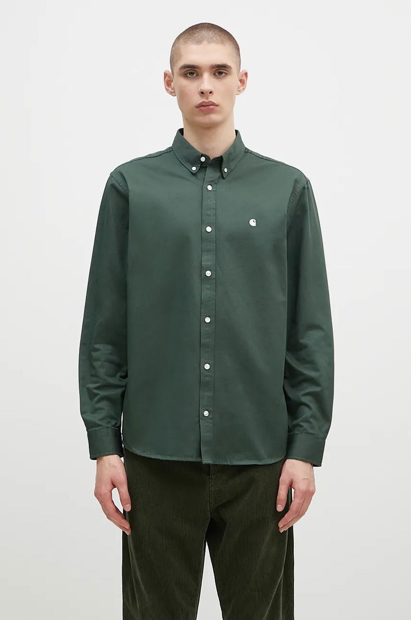 Риза Carhartt WIP Madison Longsleeve Regular Button-Down Shirt Зелено | I023339.2E4XX