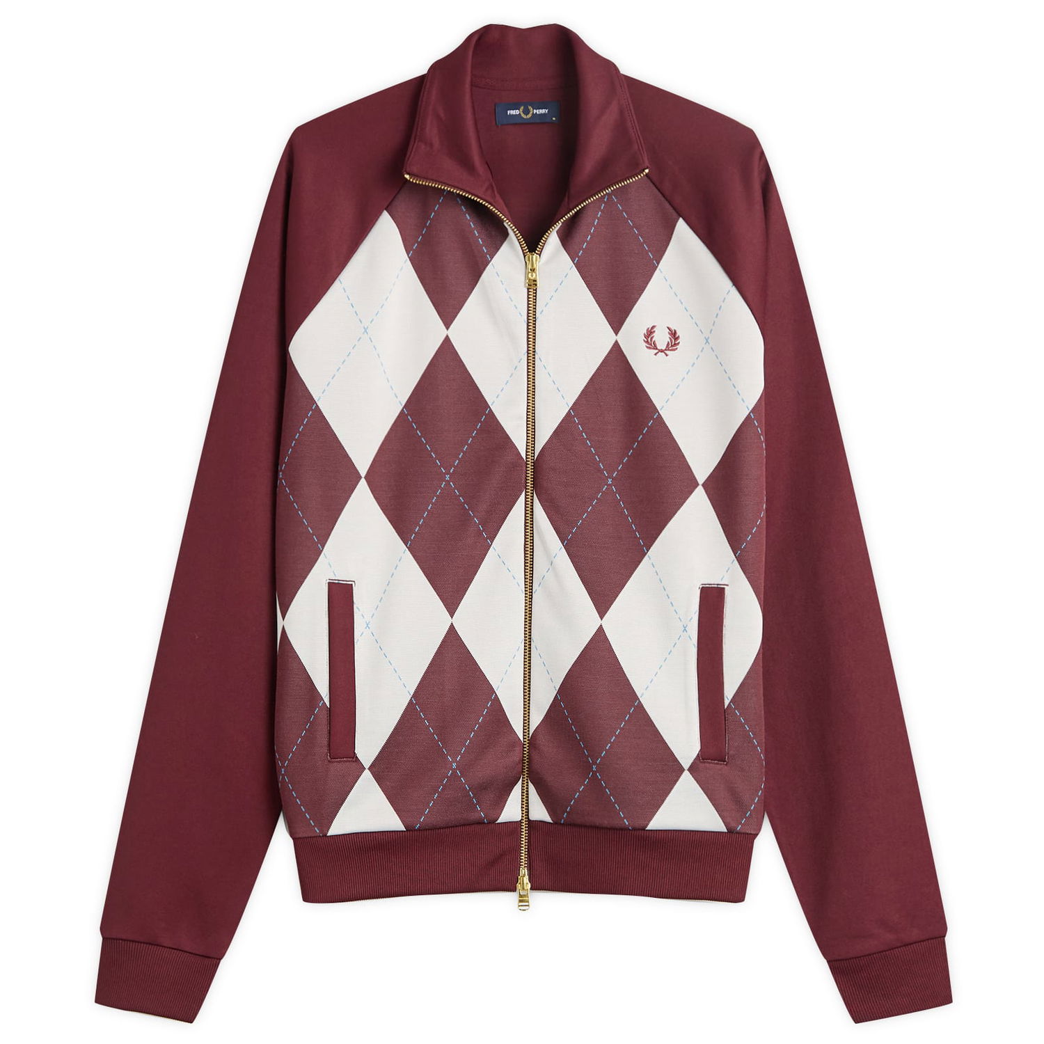 Яке Fred Perry Fred Perry Argyle Track Jacket, Size Large Бургунди | J1319-597, 1