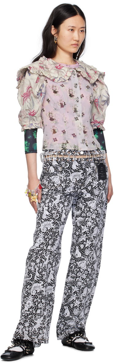 Риза Chopova Lowena Floral Print Blouse With Large Collar Лилаво | 2215, 3