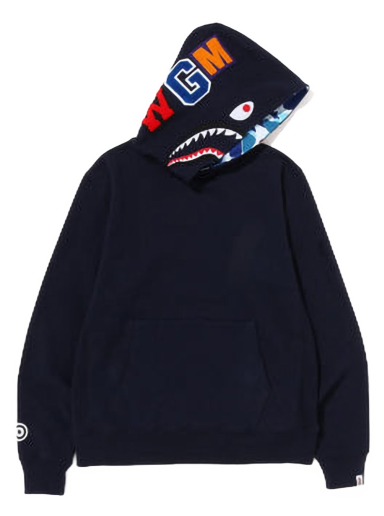 Суитчър BAPE Shark Pullover Inside Camo Hoodie Тъмно синьо | 1I80-114-008