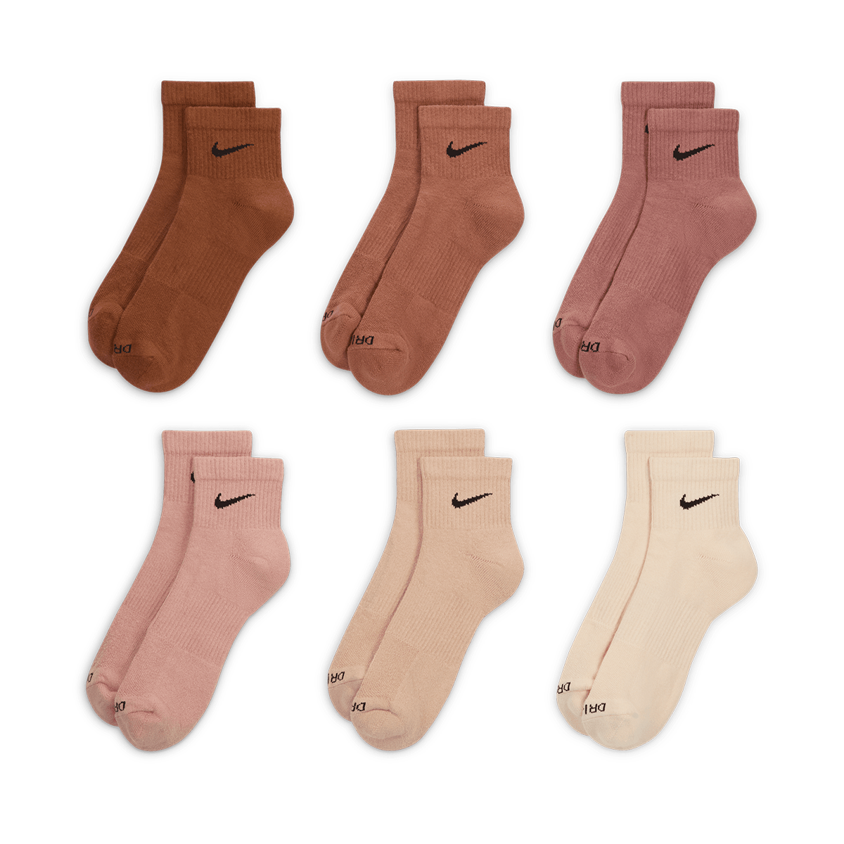 Чорапи Nike Everyday Plus Cushioned Ankle Socks 6 Pairs Бежово | SX6899-904, 0