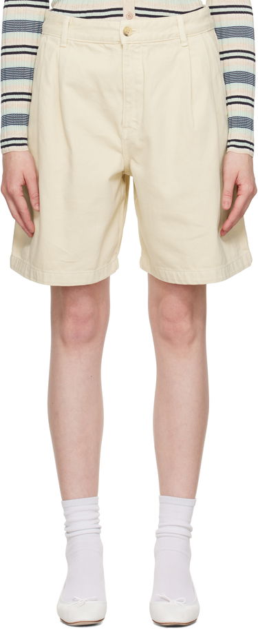Къси панталони MAISON KITSUNÉ Maison Kitsuné Pleated Bermuda Denim Shorts Жълто | OW01114WD4012, 0