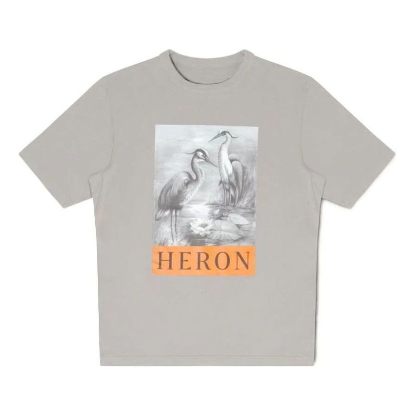 Тениска HERON PRESTON Heron Preston Bird Graphic T-Shirt Сиво | HMAA032S23JER0050910