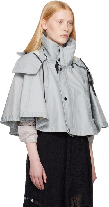 Яке Burberry Burberry Hooded Capelet Jacket Сиво | 8109388, 1