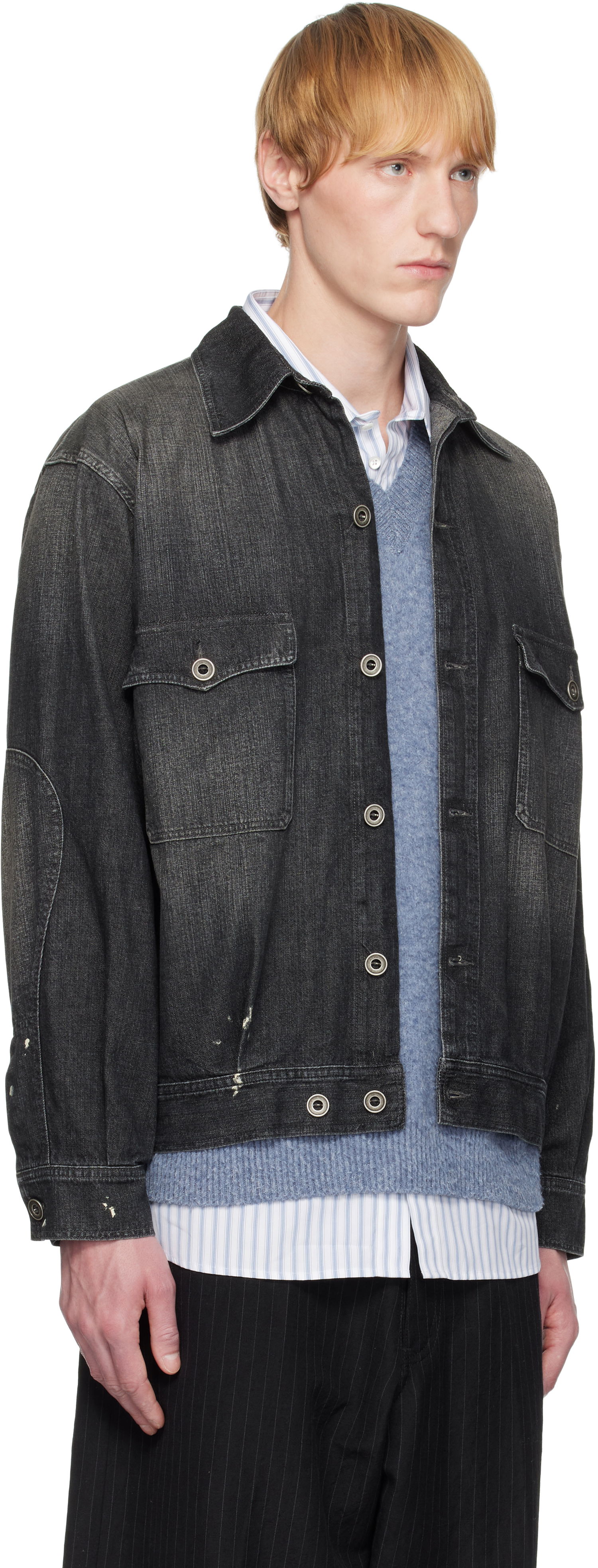 Яке Maison Margiela Maison Margiela Distressed Denim Jacket Черно | S50AM0649 M30025, 1