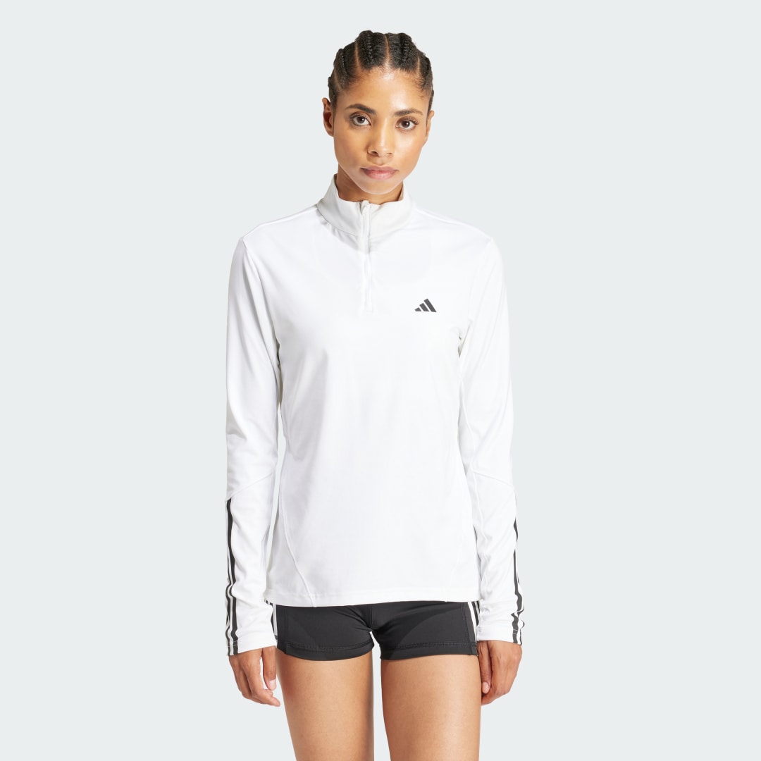 Суитчър adidas Performance Hyperglam Training Quarter-Zip Top Бяло | IN6840, 1