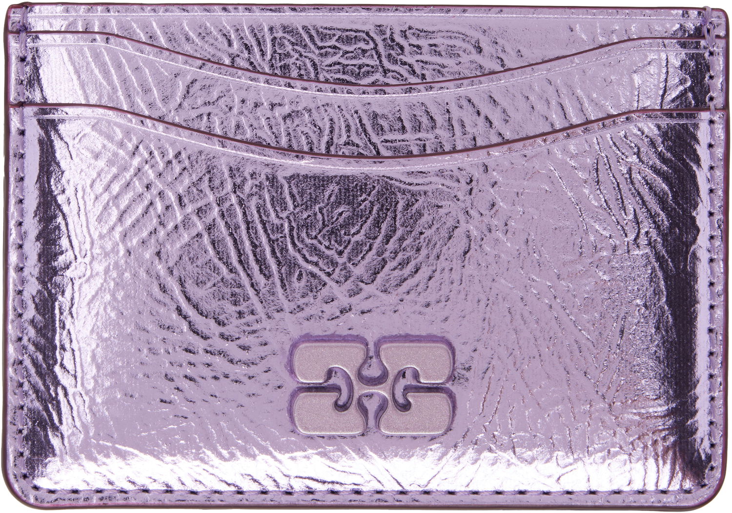 Портфейл GANNI Ganni Bou Metallic Card Holder Лилаво | A6391, 0