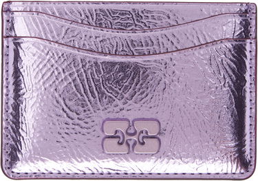Портфейл GANNI Ganni Bou Metallic Card Holder Лилаво | A6391, 0