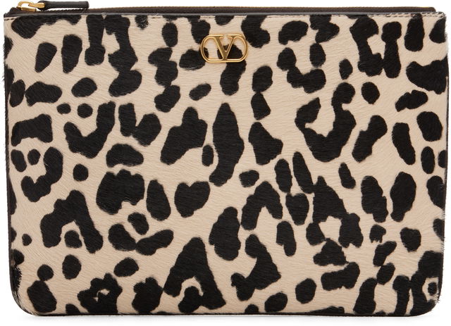 Dalmatian-print VLogo Signature Pouch