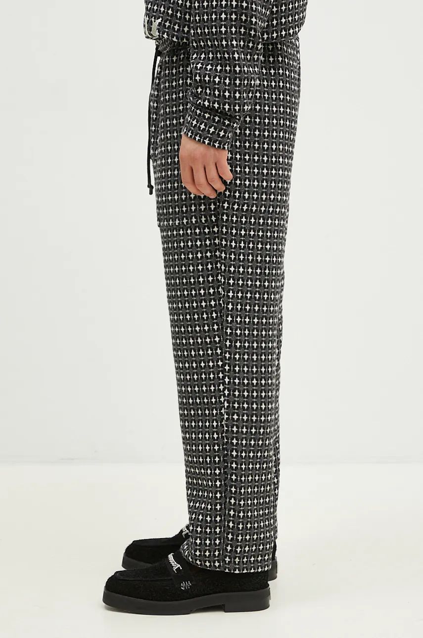 Панталони Pleasures Cross Easy Pants Patterned Сиво | P24F035, 1