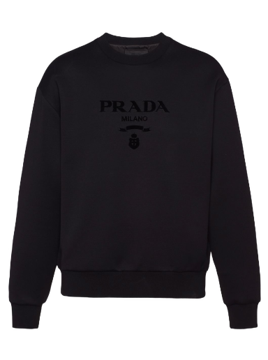 Пуловер Prada Chenille Logo Crewneck Черно | UJL207S2211Z54
