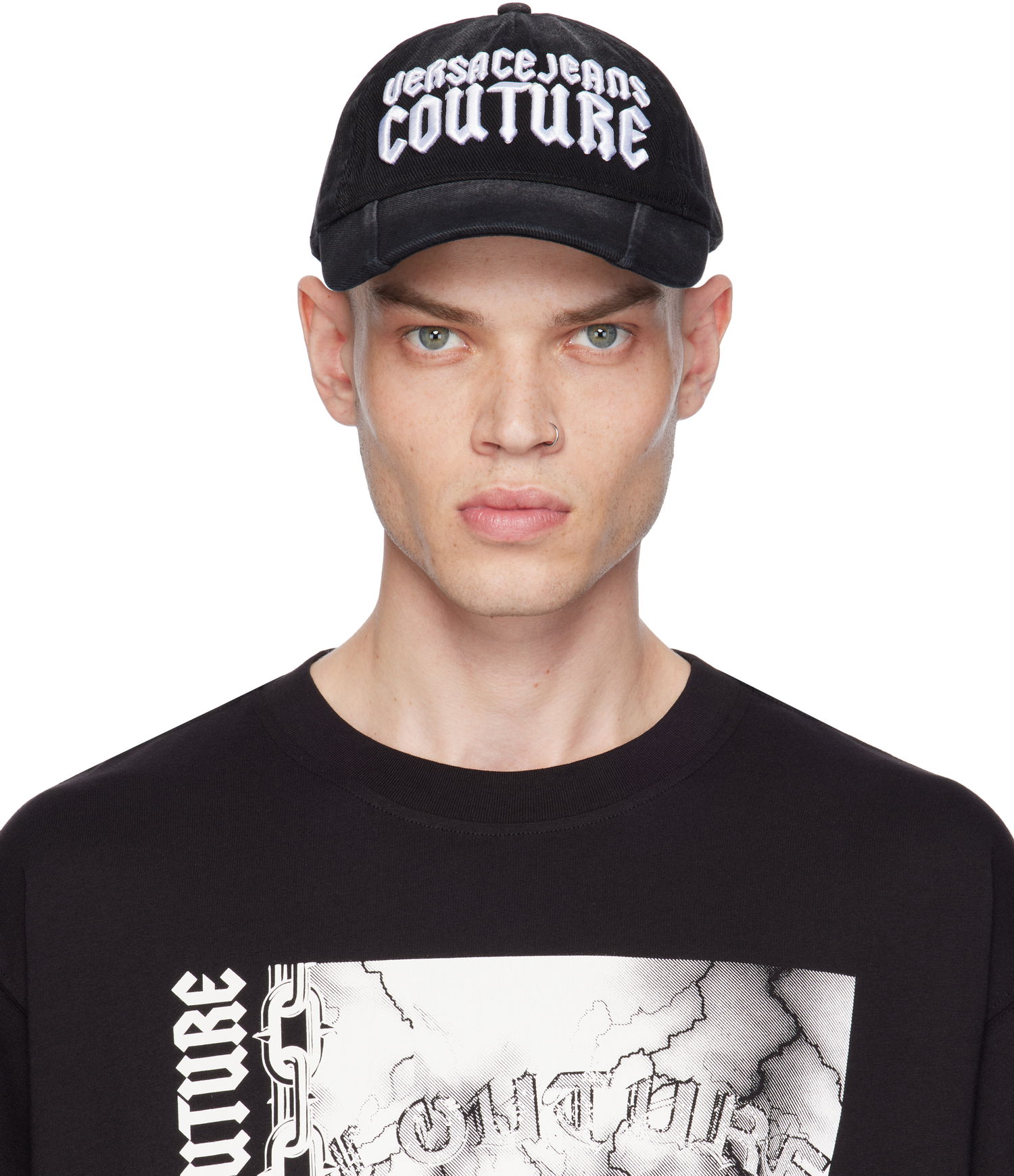 Шапка с козирка Versace Gothic Embroidered Logo Cap Черно | E77GAZK56_EZG298, 0