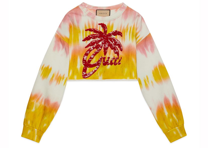 Тениска Gucci Tie Dye Cotton Jersey Yello Pink White Жълто | 708510 XJEQ9 7534