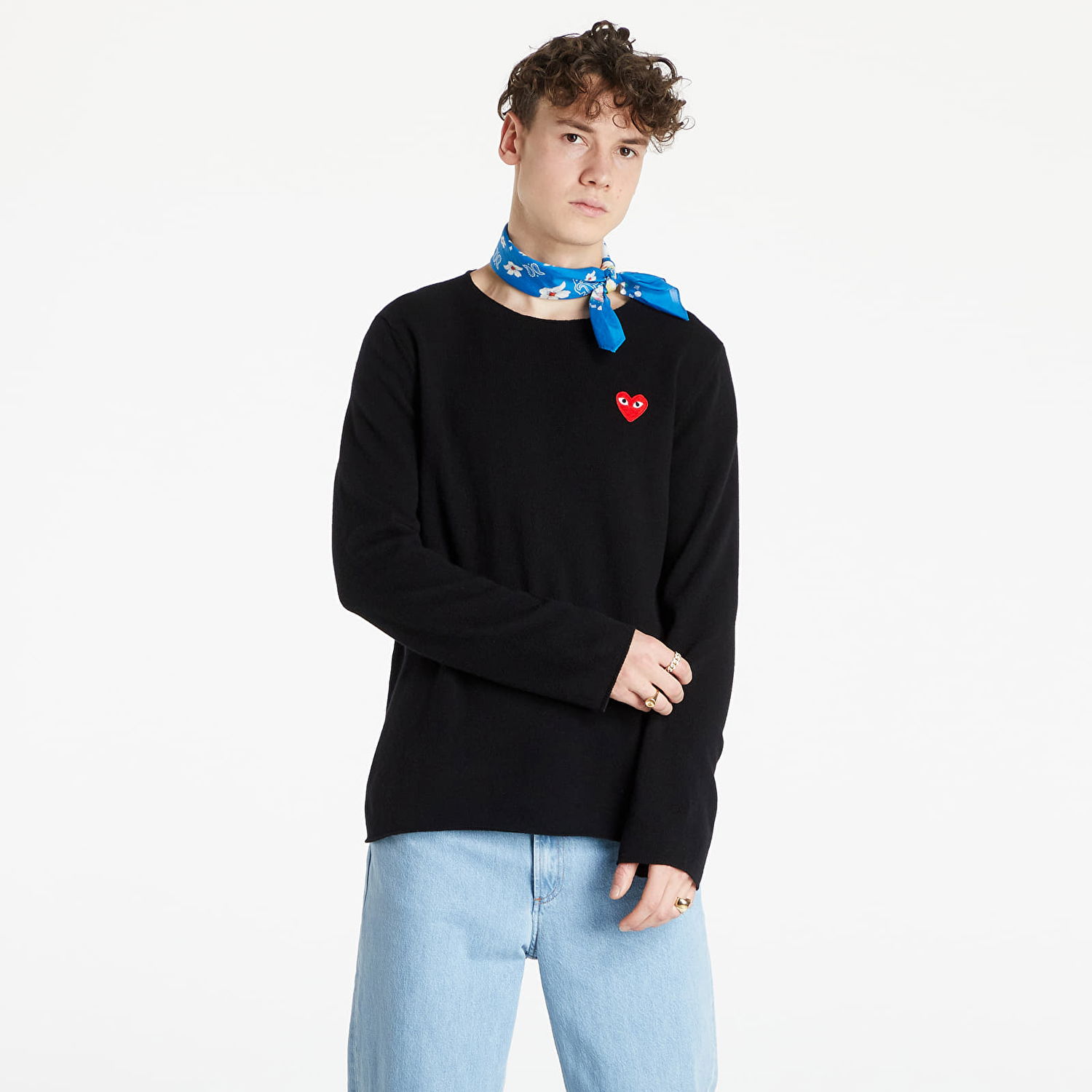 Пуловер Comme des Garçons PLAY Red Heart Crewneck Jumper Черно | AZN068 Black, 0