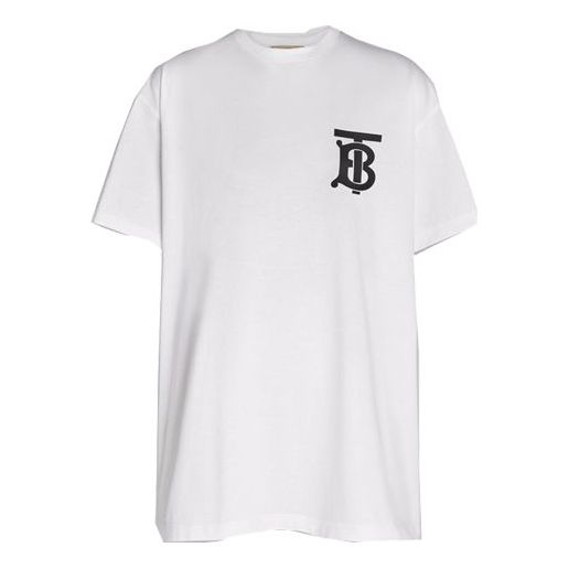 Тениска Burberry Oversized Monogram Motif T-Shirt Бяло | 80174731, 0