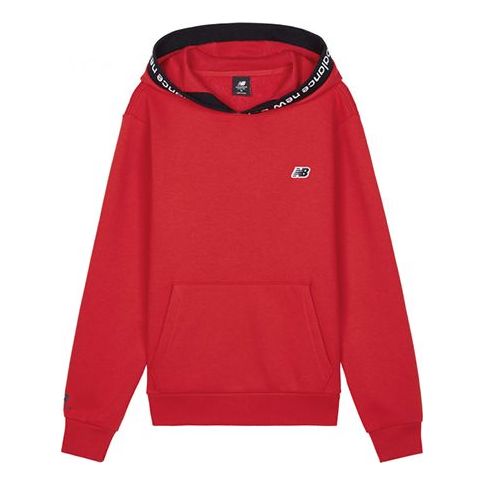 Суитчър New Balance Essentials Stacked Logo Hoodie Червено | AMT03340-ENR
