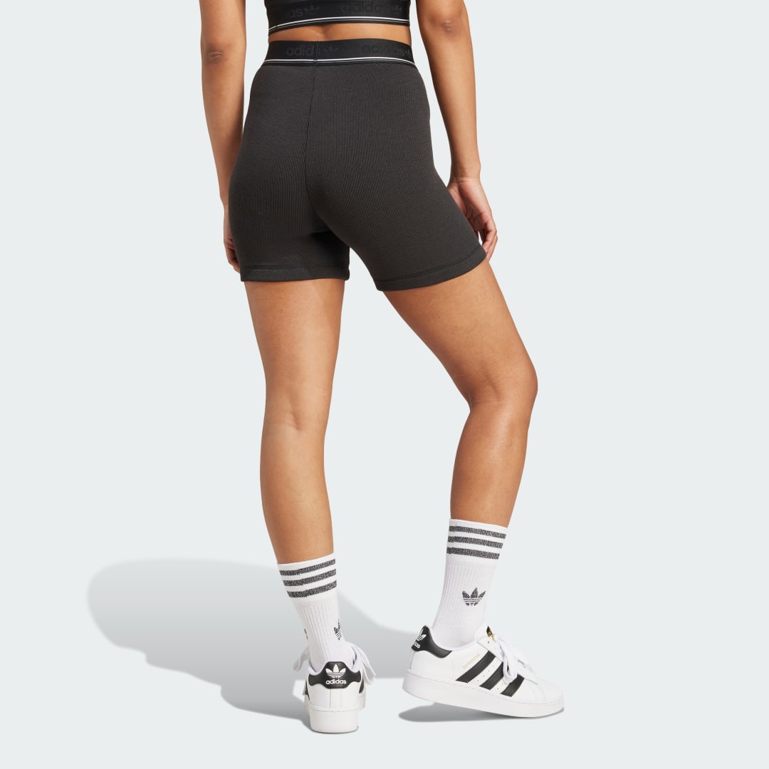 Къси панталони adidas Performance Women's High-Waisted Waffle Shorts Черно | IW5486, 1