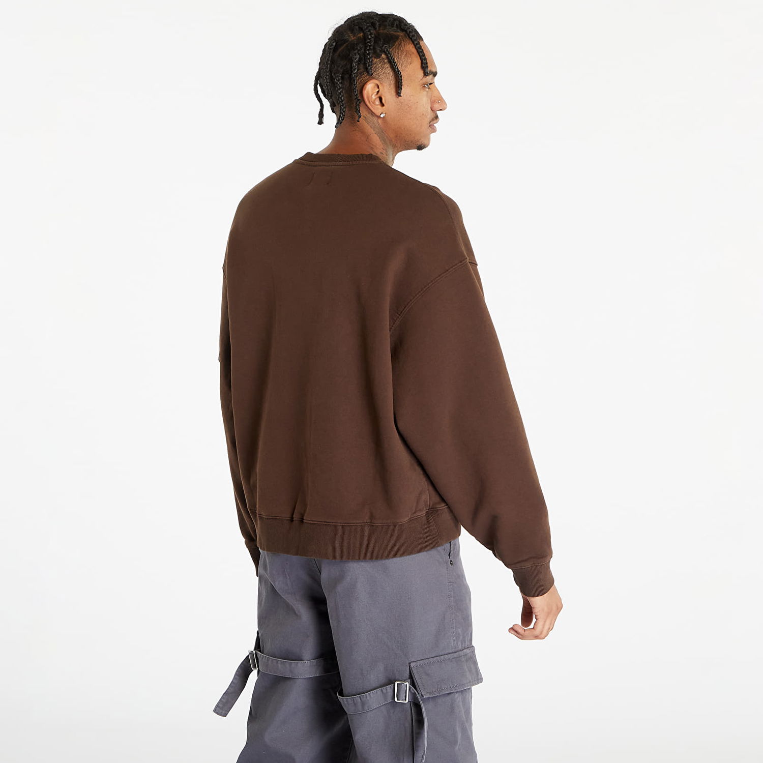 Пуловер Patta Basic Pigment Dye Pocket Crewneck Кафяво | BC23-PIGMENT-DYE-POCKET-BCS-001, 1