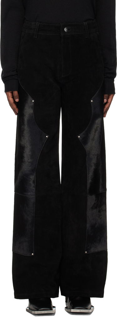 Панталони HELIOT EMIL Carpenter Suede Pants Черно | AW24_W_10_176_BLK01, 0
