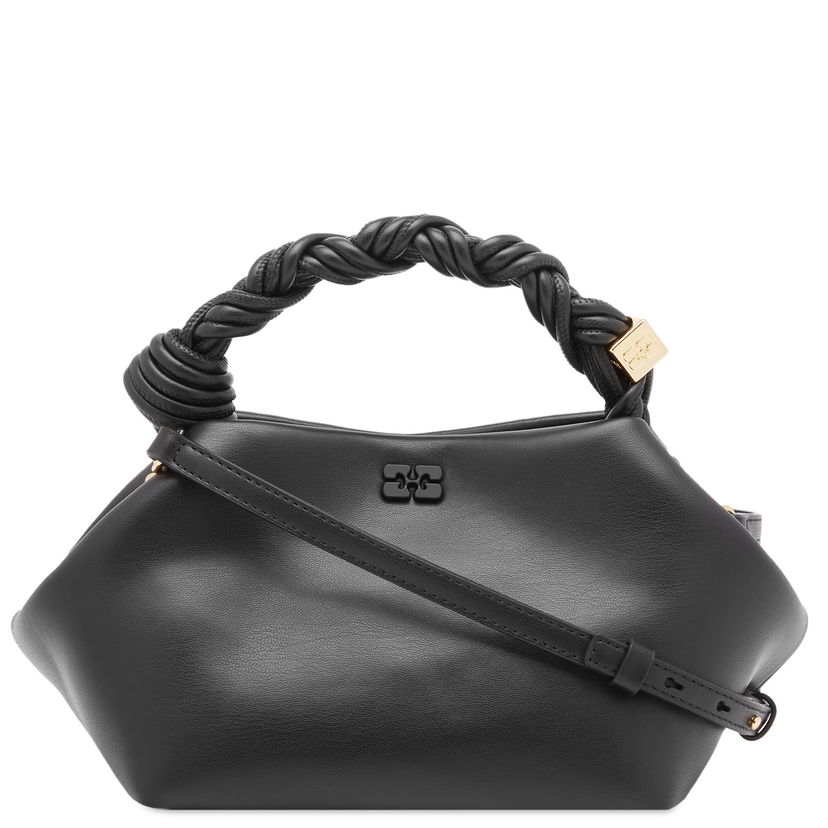 Дамска чанта GANNI Braided Handle Leather Shoulder Bag Черно | A5241-099