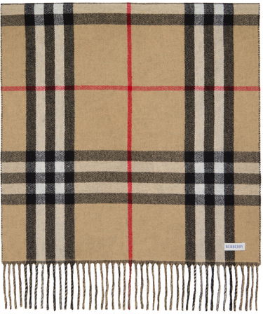 Шал Burberry EKD Cashmere Reversible Scarf Beige Бежово | 8074289, 1