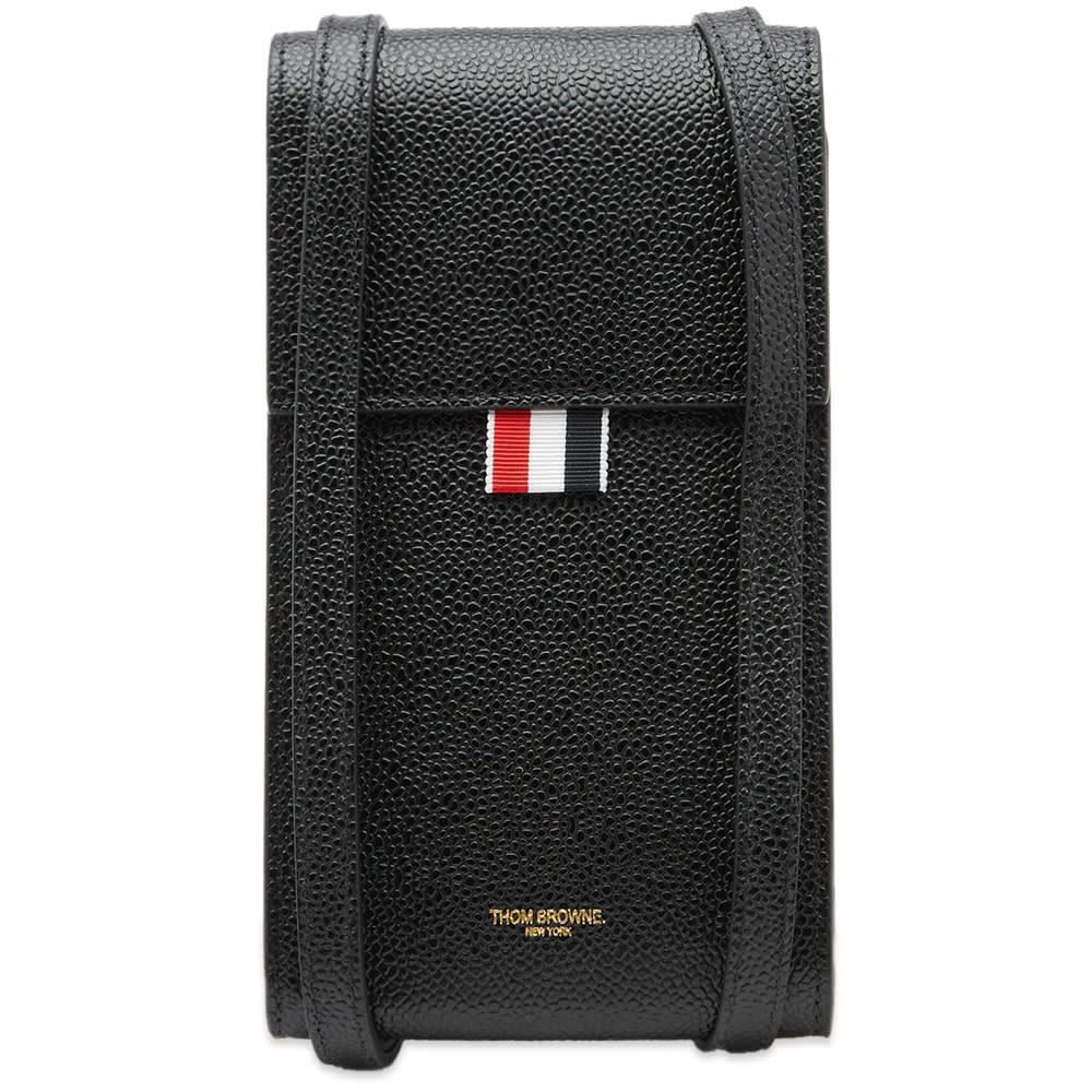 Чанта през рамо Thom Browne Thom Browne Pebbled Leather Phone Crossbody Bag Черно | MAC113A-00198-001, 0
