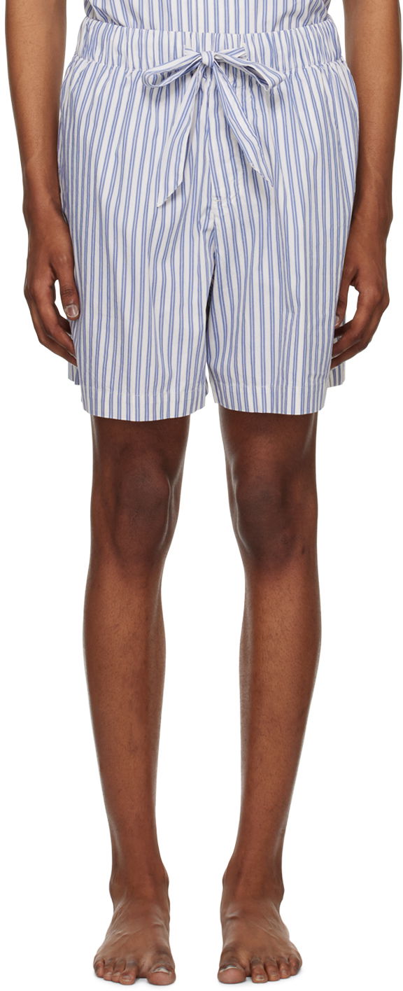 Къси панталони TEKLA Tekla Striped Pyjama Shorts Бяло | SWS-SKS