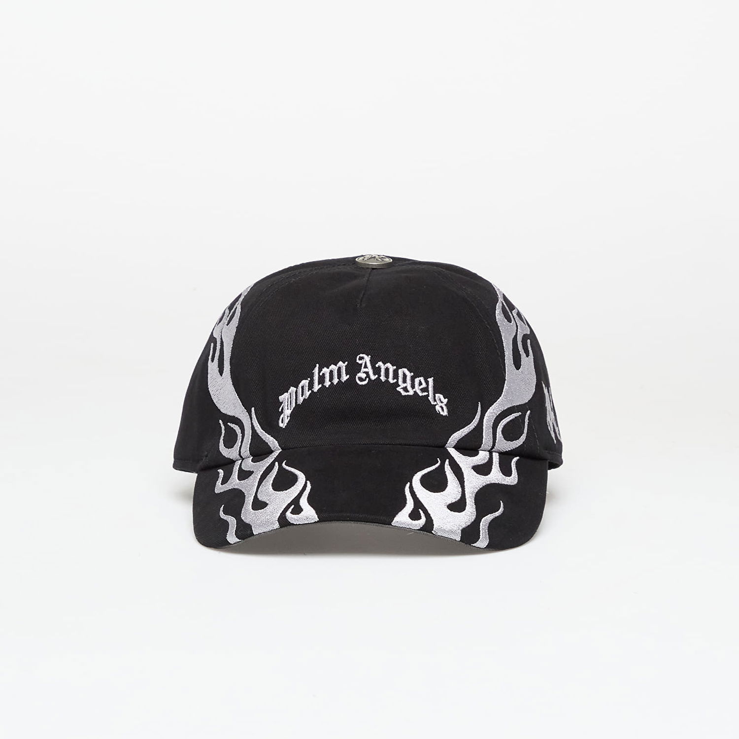 Шапка с козирка Palm Angels Curved Logo Flames Cap Black/ Light Grey Universal Черно | PMLB104F25FAB0061005, 0