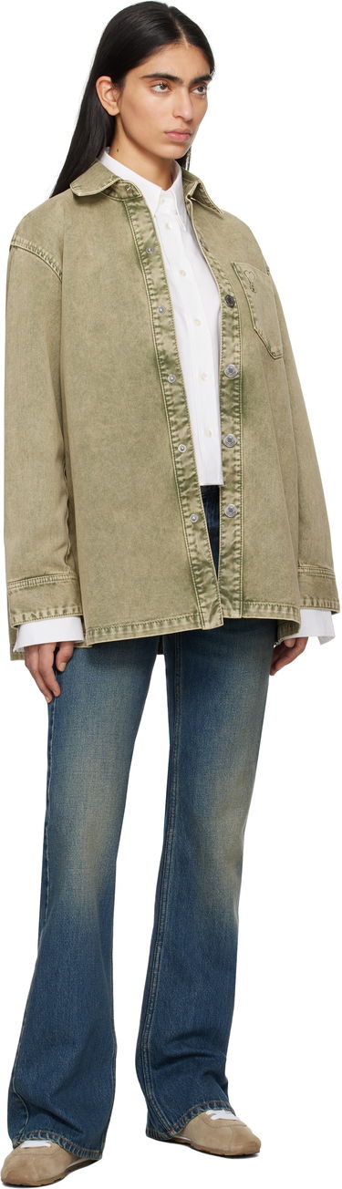 Риза AMI Cotton Ami de Coeur Denim Overshirt Зелено | FJK273.DE0064, 3