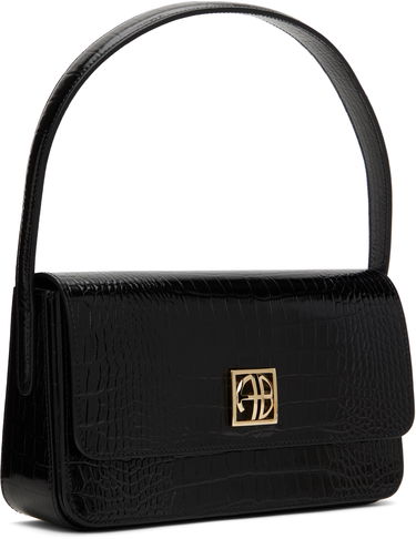 Дамска чанта Anine Bing Crocodile Embossed Leather Shoulder Bag Черно | A-13-10232-010, 1