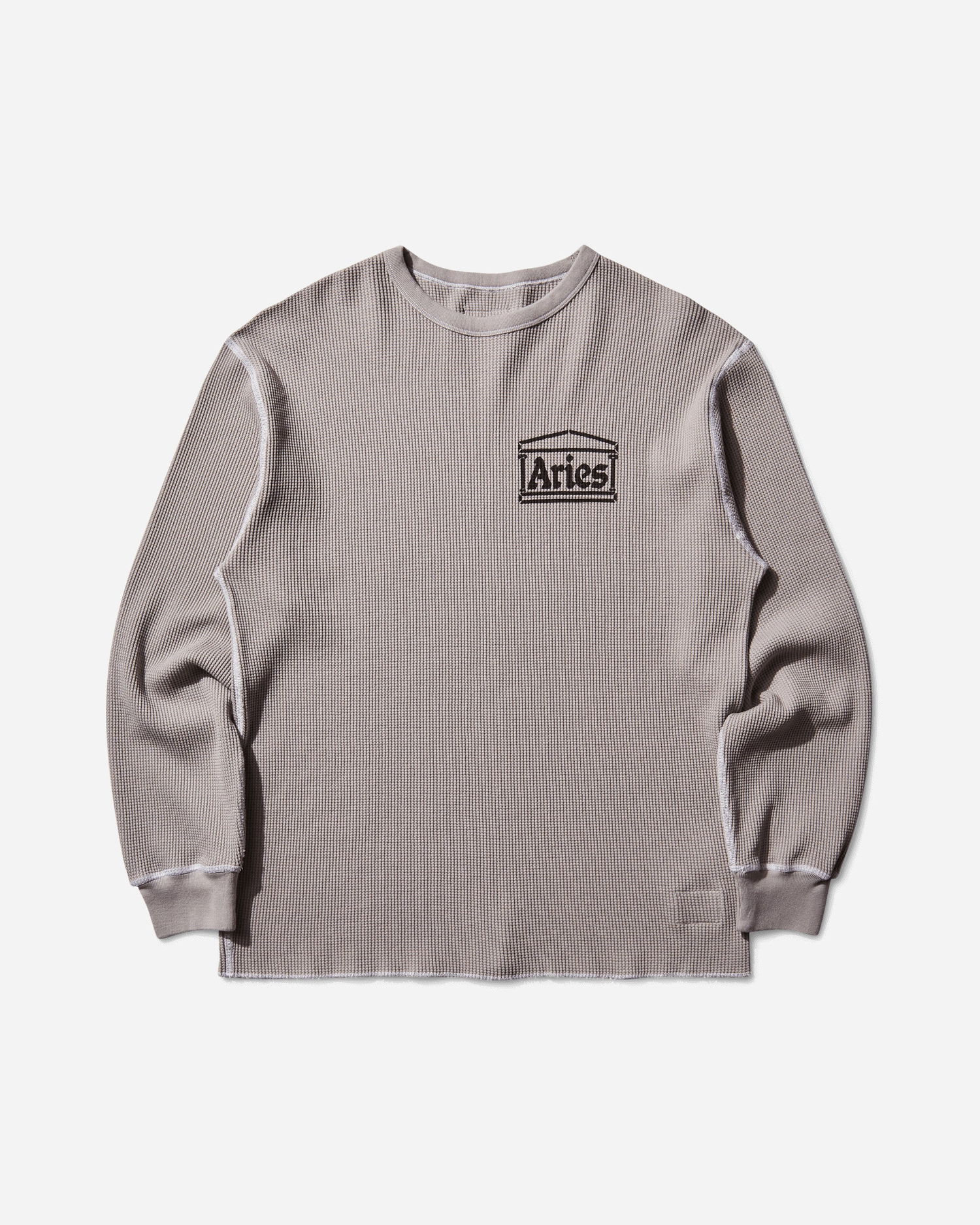 Тениска Aries Reversible Waffle Longsleeve T-Shirt Сиво | AR4066604 Grey, 1