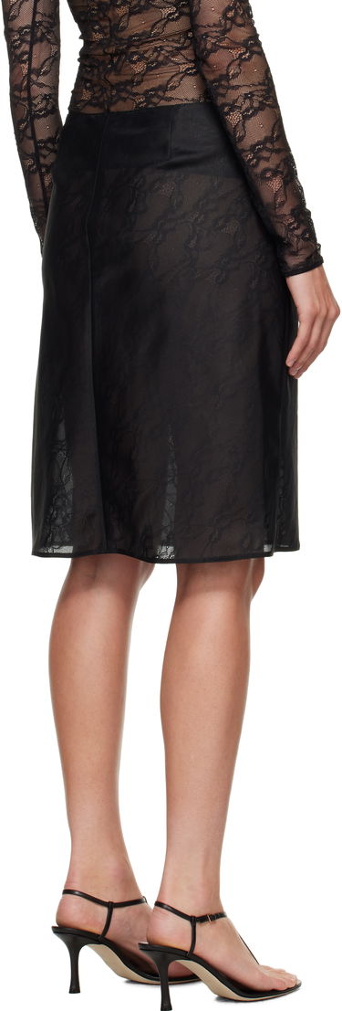Пола Courrèges Courrèges Zipped Lace Midi Skirt Черно | 325CJU306PA0135, 2