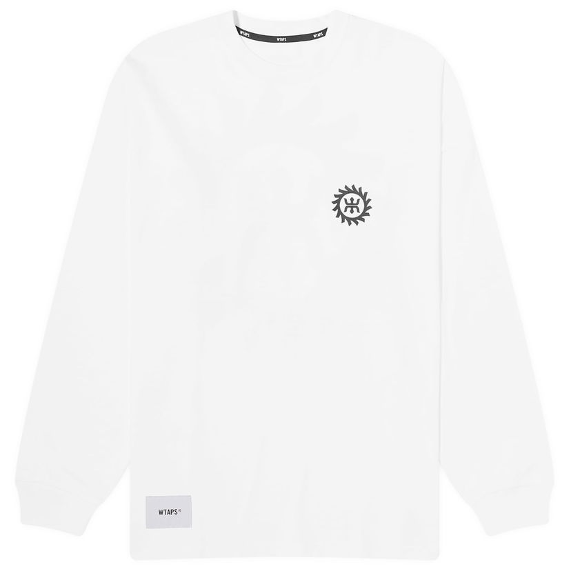 Тениска WTAPS 19 Long Sleeve Printed Бяло | 241ATDT-CSM19-WHT