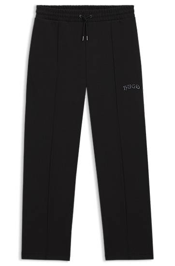 Комплект BOSS Cotton-blend Drawstring Tracksuit Bottoms with Front Seams and Embroidered Logo Черно | 50546780, 0