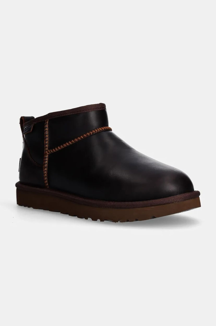 Кецове и обувки UGG Classic Ultra Mini Lthr Regen Boot Кафяво | 1163490.IWD