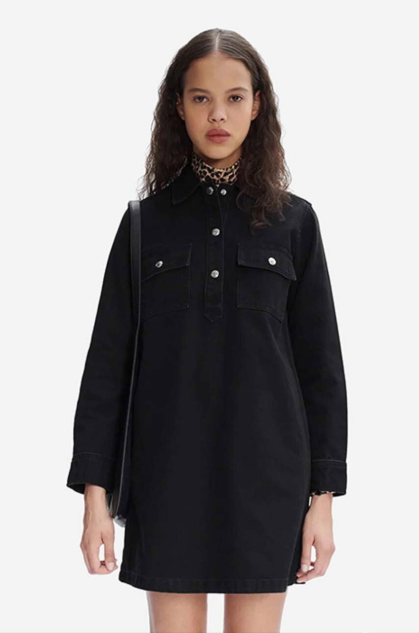 Pокля A.P.C. Mia Mini Denim Dress Черно | COFBV.F05878