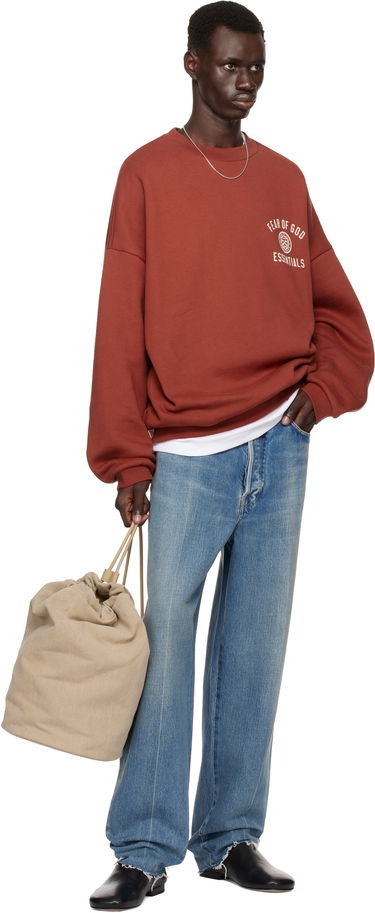 Пуловер Fear of God Fear of God ESSENTIALS Fleece Crewneck Sweatshirt Кафяво | 192HO246266F, 4