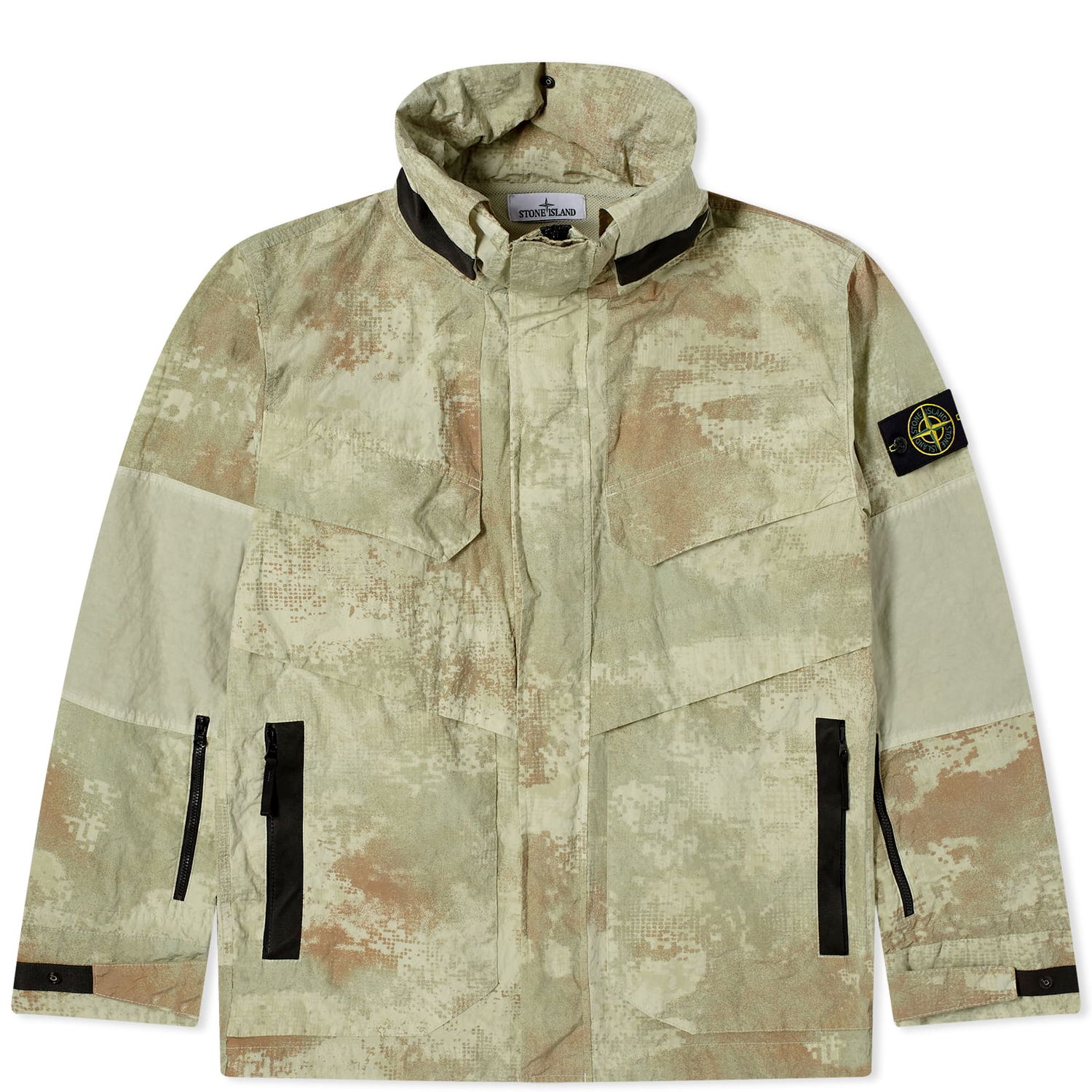 Яке Stone Island Grid Camo Hooded Jacket Зелено | 8015438E1-V0091, 0