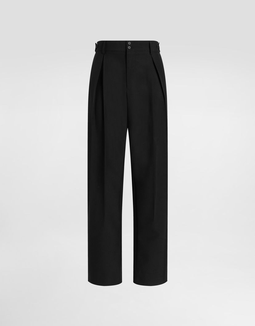 Панталони Dolce & Gabbana Dolce & Gabbana Wool Blend Pleated Trousers Черно | GP149THUMF3N0000