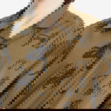 Риза Heresy Heresy Woodcut Print Shirt Кафяво | HSS25-CS02G, 5