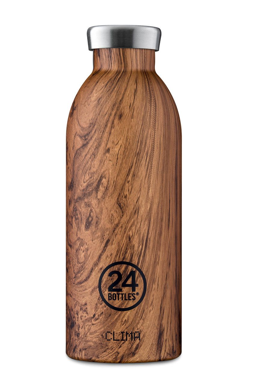 Бутилки за пиене 24Bottles Bottle 500 ml Кафяво | Clima.500.Sequoia.Wood, 0