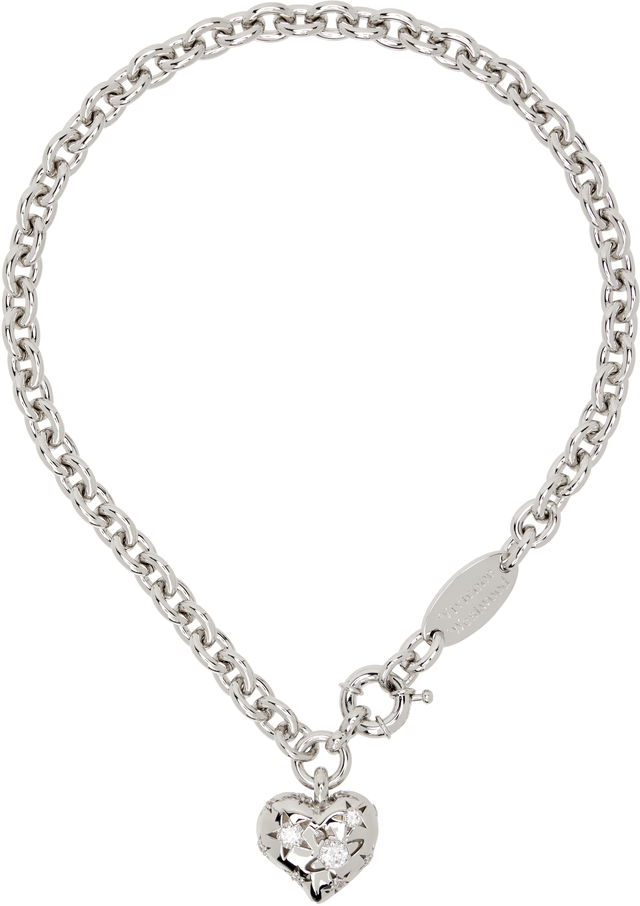 Vivienne Westwood Lee Chunky Chain Star-Cutout Crystal Heart Pendant Necklace